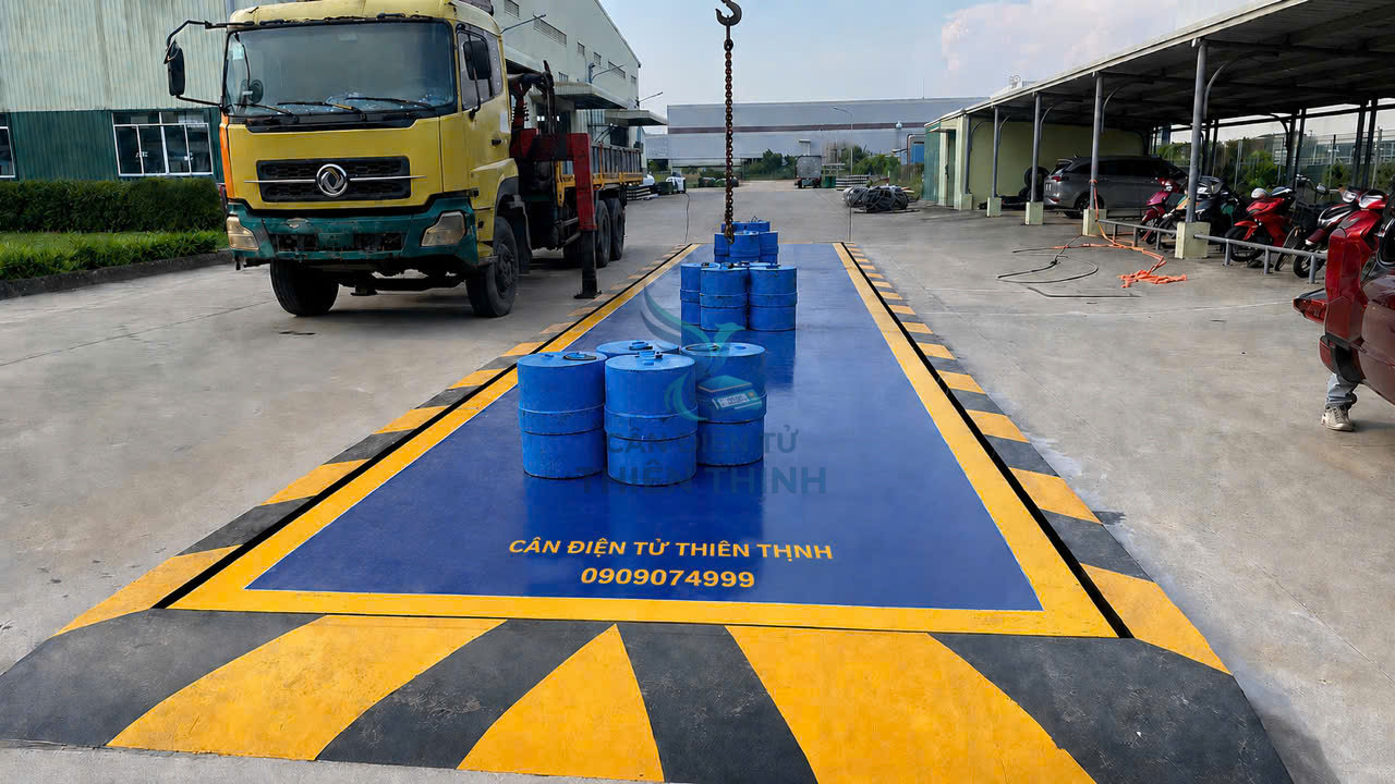 Lắp đặt mới cân ô tô 100 tấn tại Bến Cát, Bình Dương.