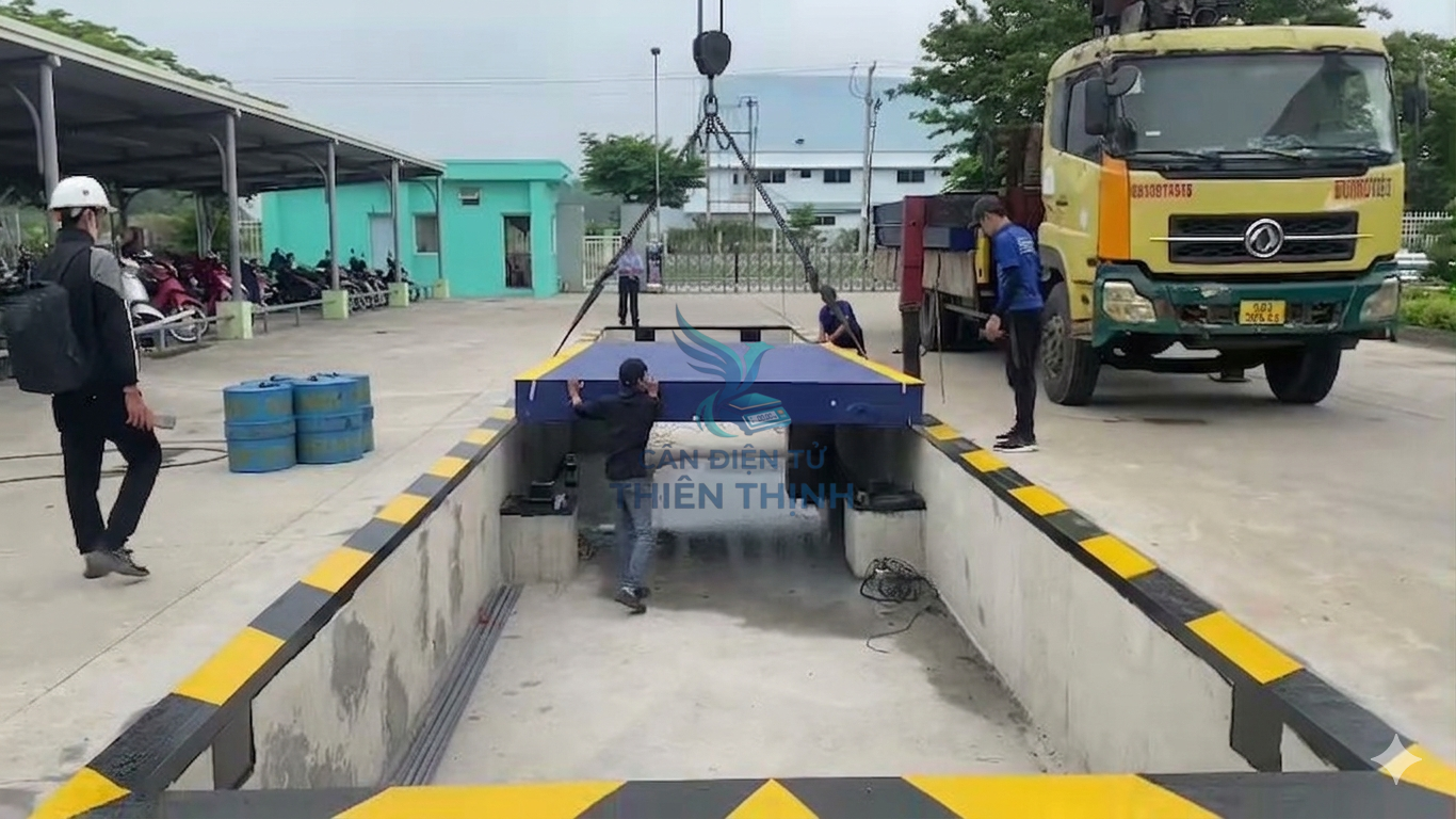 Lắp đặt mới cân ô tô 100 tấn tại Bến Cát, Bình Dương.
