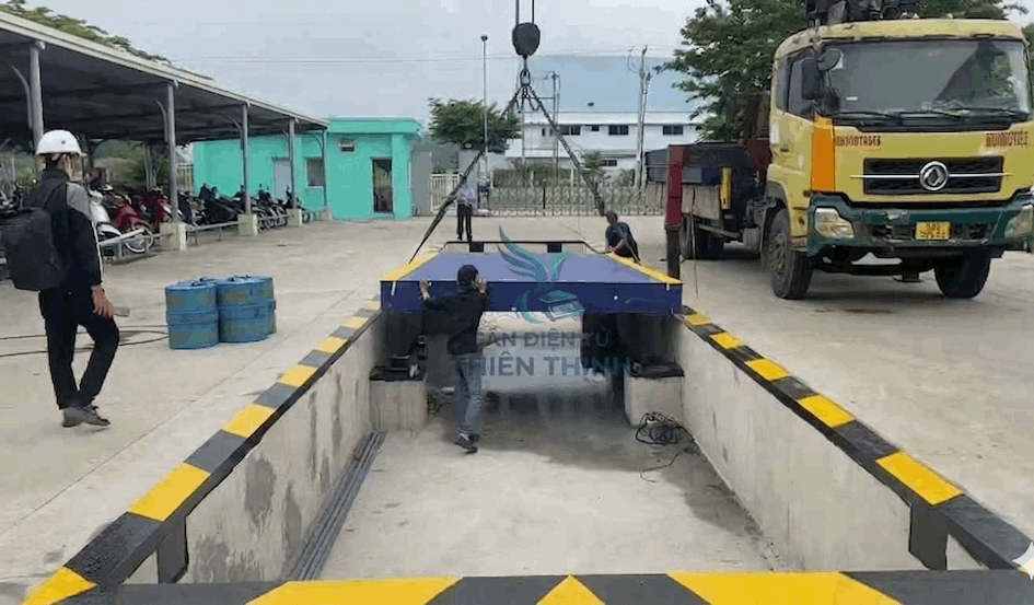 Lắp đặt mới cân ô tô 100 tấn tại Bến Cát, Bình Dương.