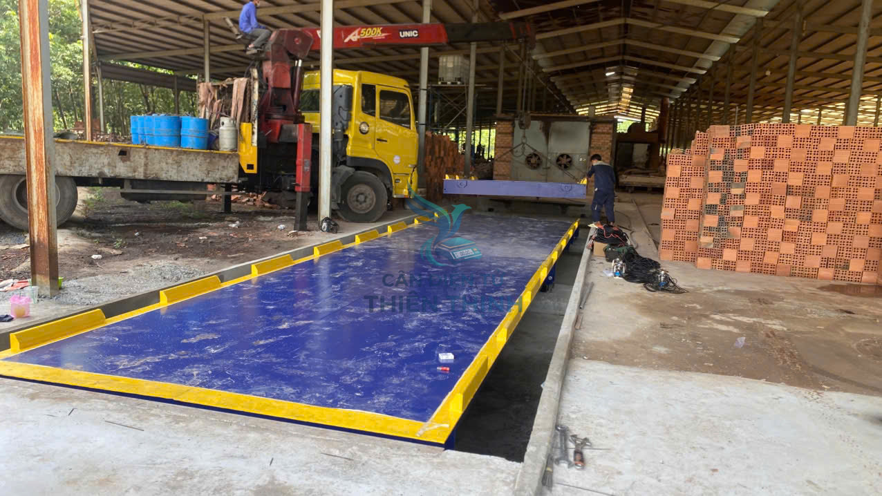 Lắp đặt, hoàn thiện bàn giao cân điện tử ô tô 100 tấn tại Hớn Quản, Bình Phước