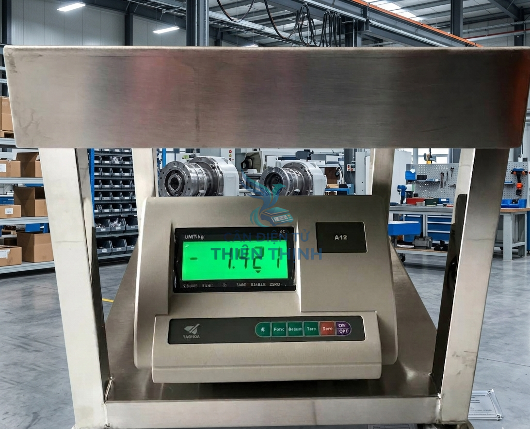 Cân điện tử khung nông sản inox, đầu cân điện tử A12