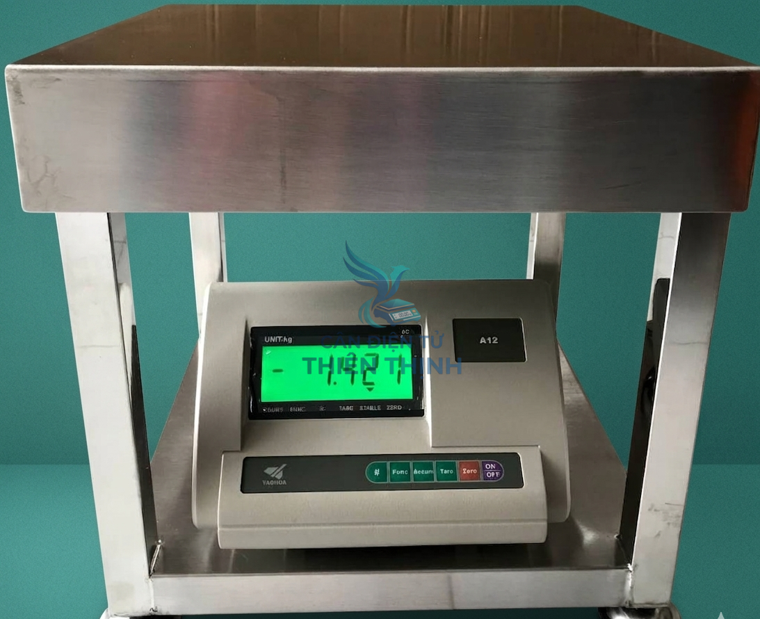 Cân điện tử khung nông sản inox, đầu cân điện tử A12