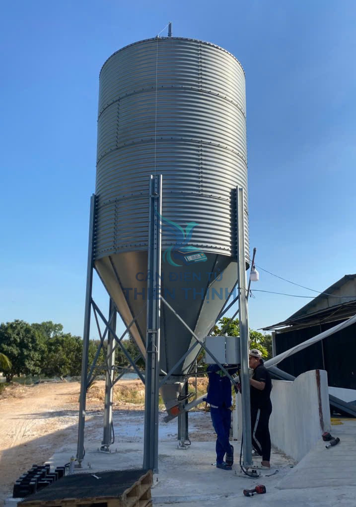 cân điện tử silo cám trại heo.